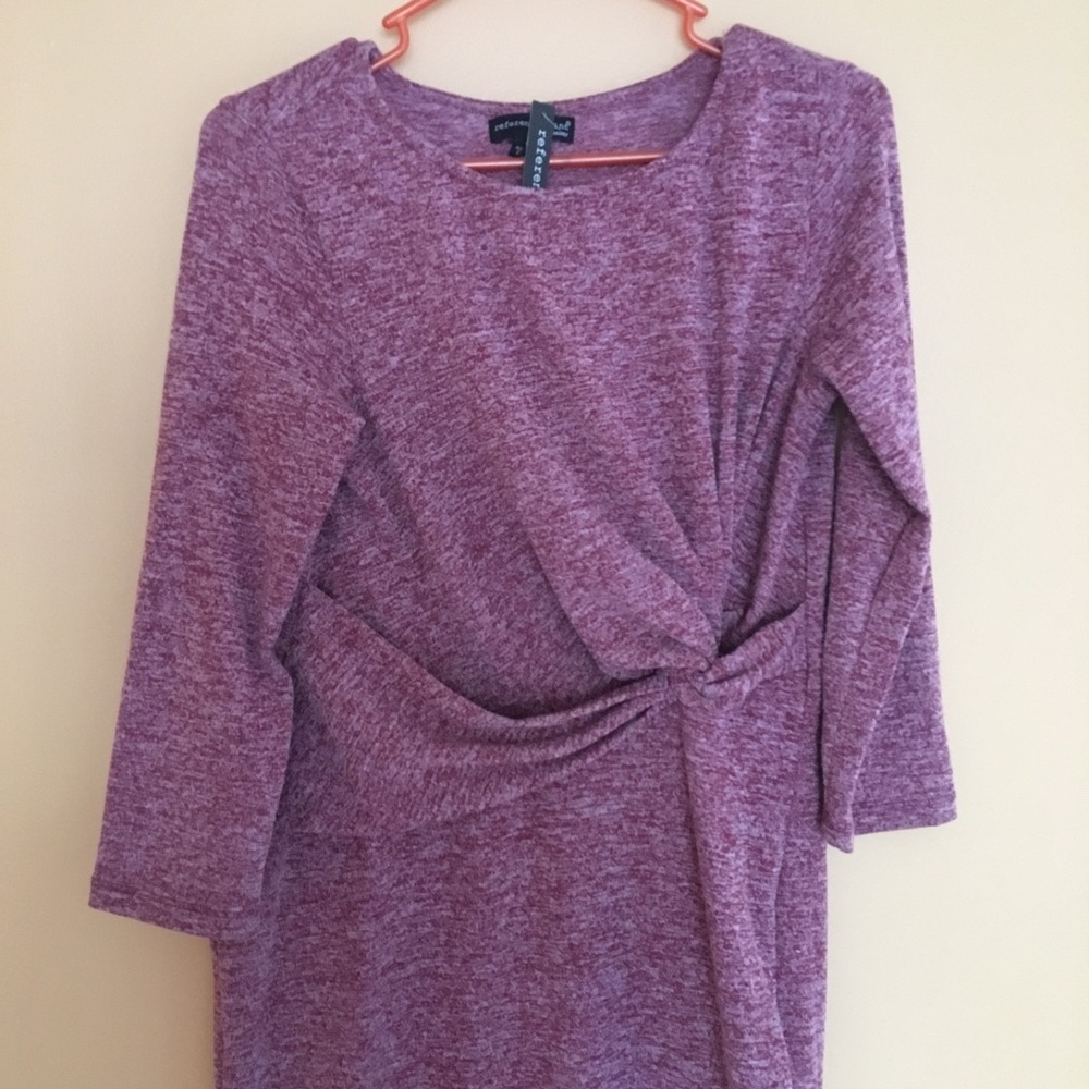 Reference Point Ruched Waist 3/4 Sleeve Dress - Picture 2 of 4